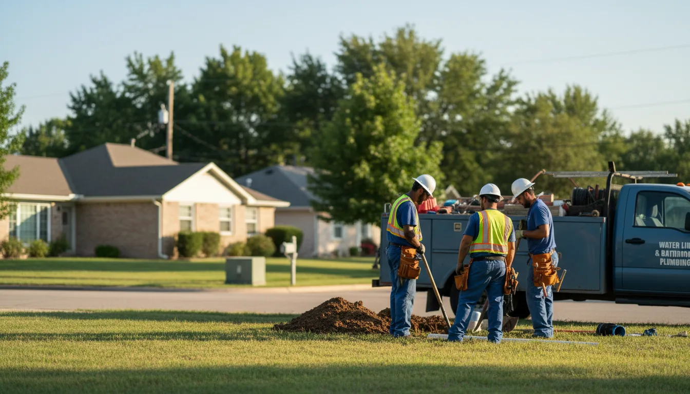Residential water line and bathroom plumbing service in Parsons, KS